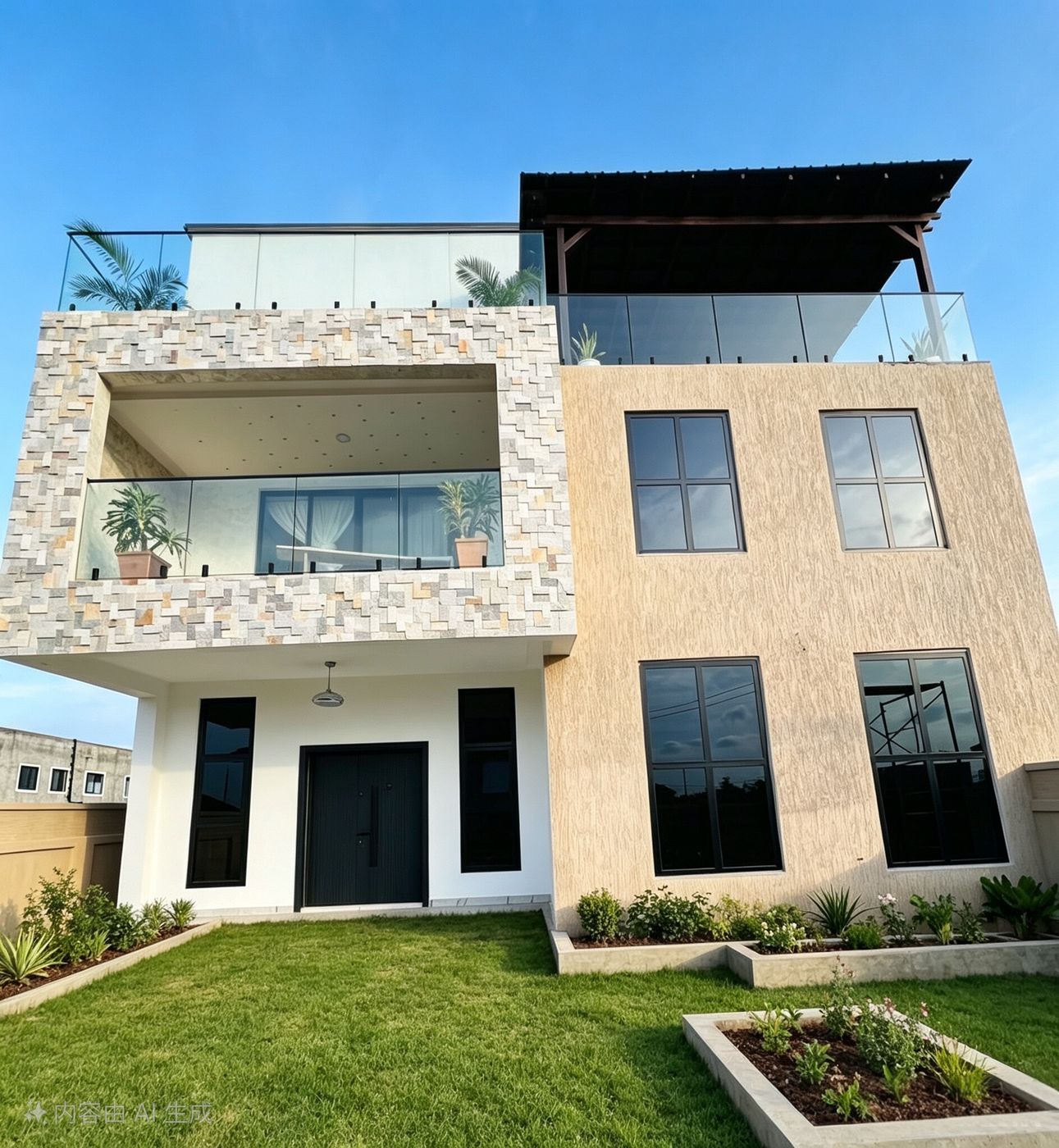 Private residence with aluminium casement windows